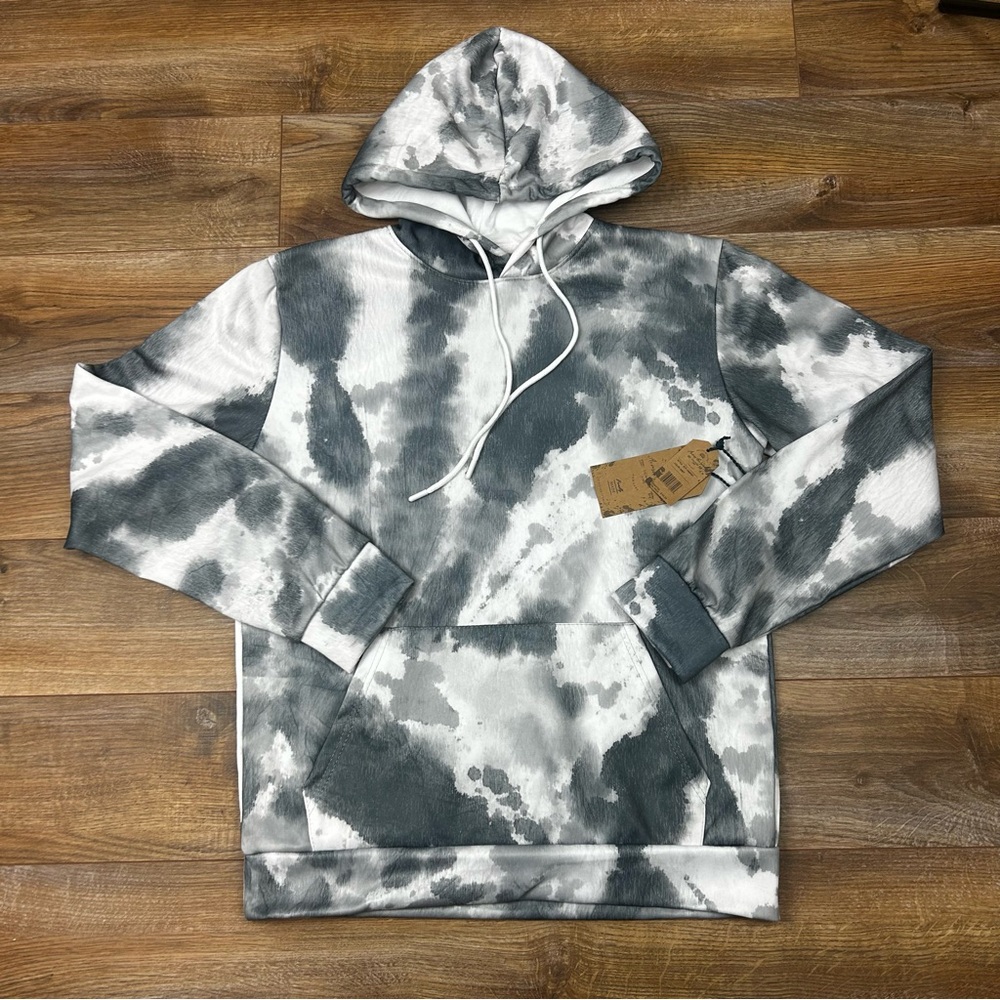 $50 ACROSS THE POND Signature Line Pullover Hoodie Men’s Large Grey NWT